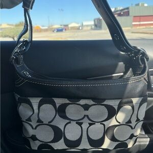 Coach Y2K Black and White Shoulder Bag F13359